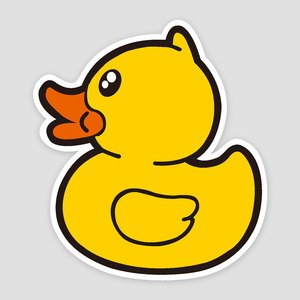 可爱大黄 span class=h>鸭 /span> 萌物 行李 span class=h>箱贴 