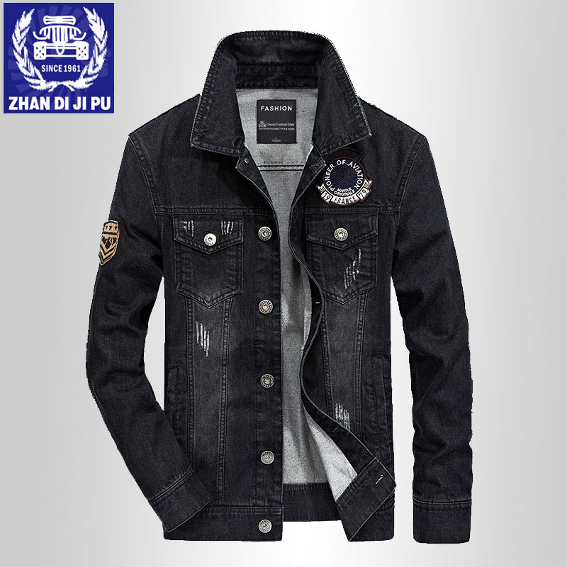 Zhandijipu Menghidupkan Kebiasaan Lama Rekreasi Daftar Koboi Jaket Musim Semi Musim Gugur Gaya Baru Remaja Tide Gaya Pria Yang besar Kode untuk Membalikkan untuk Mendapatkan Mantel 5 Dolar-Internasional