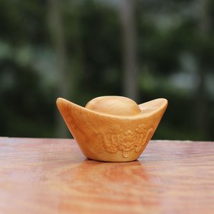 太行千年崖柏 span class=h>木雕 /span> 金 span class=h>元宝 /span