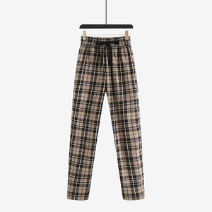 class=h>松紧 /span>腰格子裤哈伦百搭显瘦萝卜裤子潮