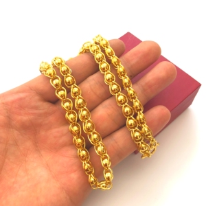 竹节项链男黄金图片