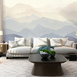 手绘大气客厅壁纸 沙发背景墙艺术墙纸大型 span class=h>壁画 /span>