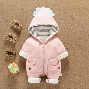 婴儿冬季棉衣套装加厚宝宝棉袄女0一1岁夹棉