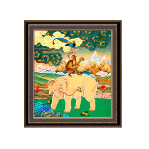 新款5d钻石画十字绣唐卡藏族吉祥四宝图祝寿图客厅贴钻石画十字秀