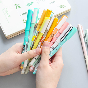 可擦笔小学生摩磨热易消魔力擦可爱中性笔0.38/0.5水笔芯晶蓝黑色