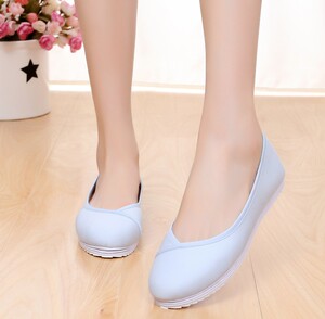 白色护士鞋平跟千层底女护士工作单鞋美容师 span class=h>皮鞋 /span
