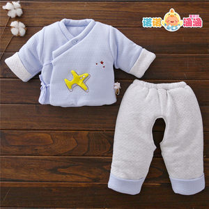 婴儿冬季棉衣套装加厚宝宝棉袄女0一1岁夹棉