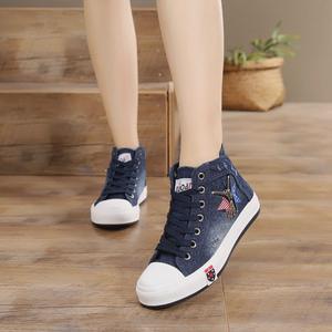 【女士牛仔布休闲鞋内增高价格】最新女士牛仔