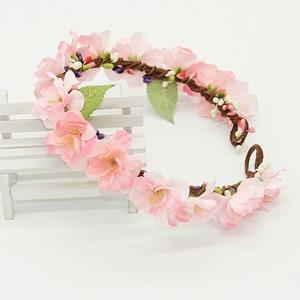 新娘樱花花环森女度假配饰海边沙滩头花仿真布料花朵头饰发饰包邮