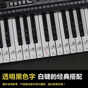 钢琴键盘贴纸88键61键透明电子琴手卷钢琴键