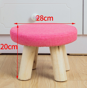 木地板家用小凳子专用可爱卧室内矮圆形客厅布艺坐墩登子创意简约