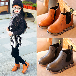童鞋女童皮鞋2017新款韩版秋冬季加绒儿童公主鞋子小女孩百搭单鞋