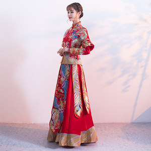 【中式婚纱礼服龙凤褂大码胖妹妹价格】最新中