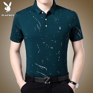 夏装中老年男polo衫短袖爸爸中年男装纯棉翻领