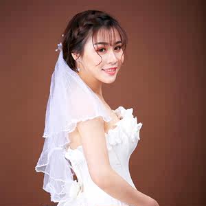 美月佳馨婚慶用品韓式新款花邊長新娘結婚 span class=h>頭紗 /span>