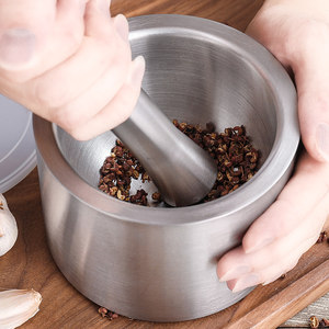 304不锈钢捣蒜器蒜泥器手动捣碎器家用研磨蒜臼子擂钵石臼捣药罐