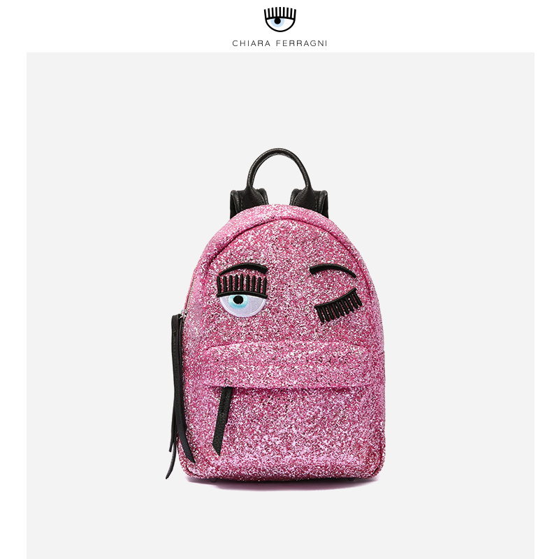 Chiara Ferragni2019春季大眼睛亮片中号旅行休闲双肩包女