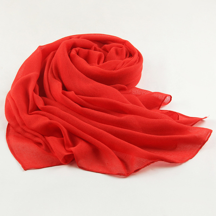 丝巾女冬天百搭新款2018长款披肩纱巾两用春秋薄款大红色棉麻围巾