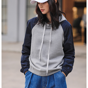 袖子撞色卫衣图片