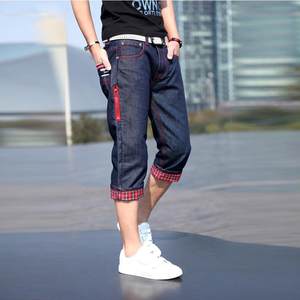 新款夏装牛仔裤中年男装休闲中裤宽松7七分裤