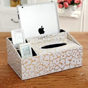 立体时尚纸巾盒皮质纸盒简约餐厅物品内储物房间抽纸2017桌上摆件