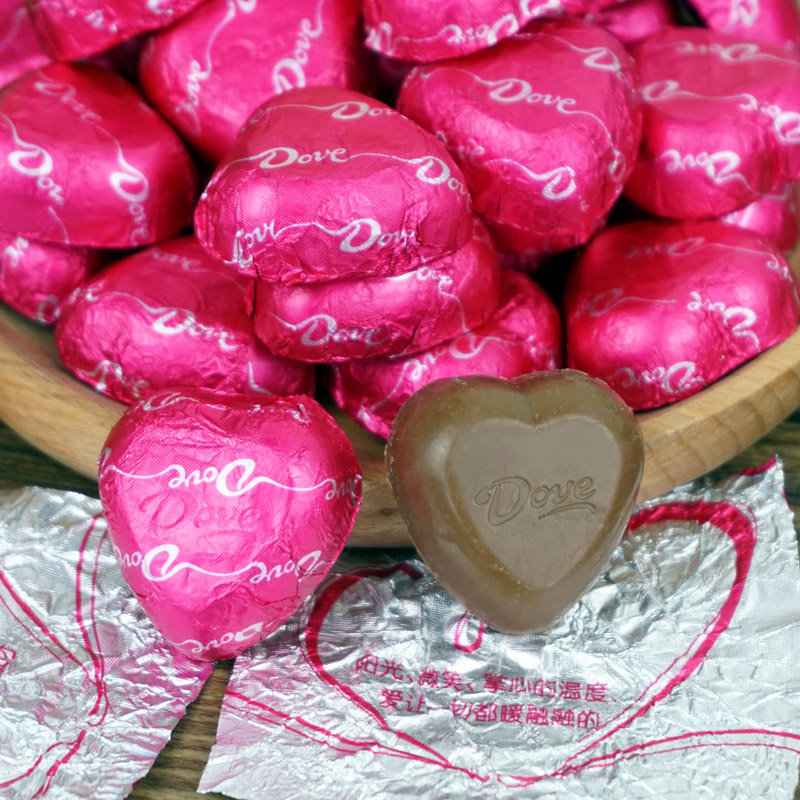 德芙牛奶巧克力500g散装心语心形婚庆喜糖尊慕零食年货多省包邮