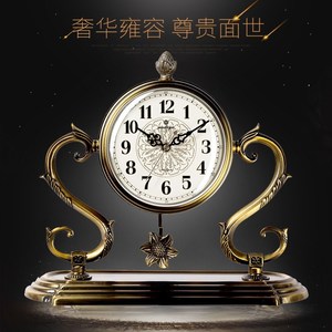 座钟摆件复古装饰钟表台钟美式时钟座电池玻璃艺术 span class=h>电视