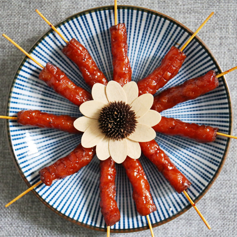 【名欧】蜜汁小香肠 熟食卤味休闲零食小吃竹签牙签香肠150g烤肠