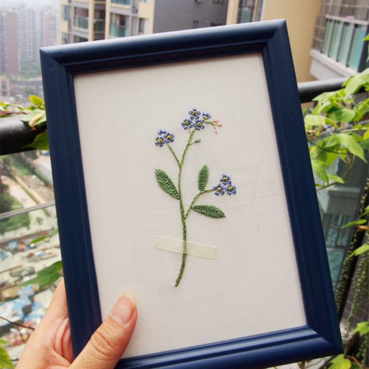 植物壓花卉手工歐式刺繡材料包diy裝飾畫青木和子勿忘草伴手禮