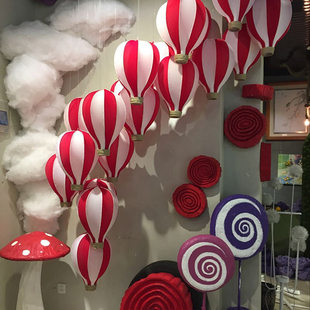 2019新年春节店面装饰用品橱窗道具热气球吊饰商场活动氛围布置