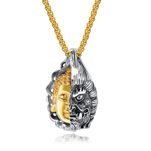 佛魔一念之间 span class=h>项坠 /span>本命年吊坠项链男生颈链复古