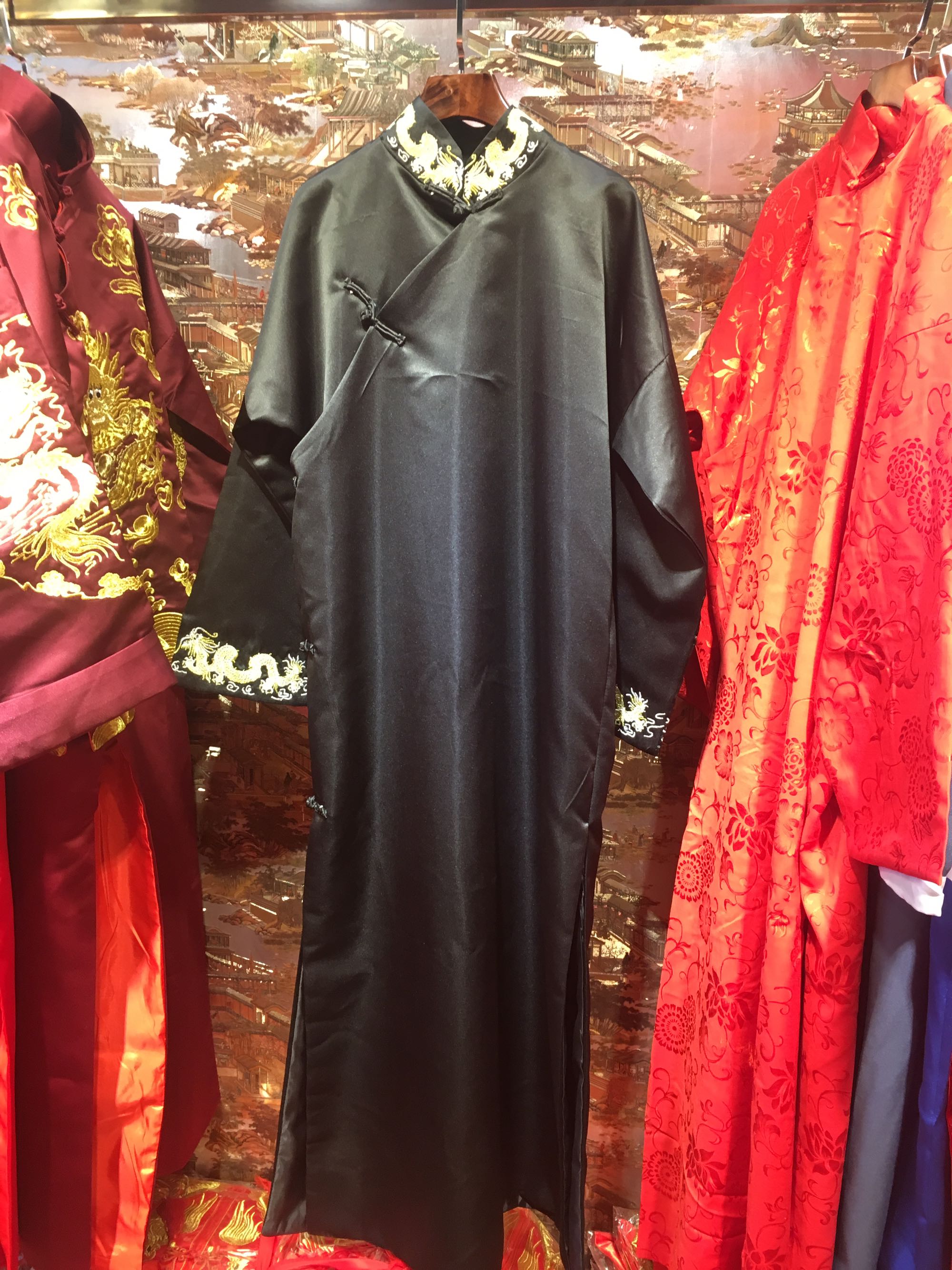 中式结婚礼服伴郎服黄晓明同款男士长衫相声长袍大褂民国书生古装