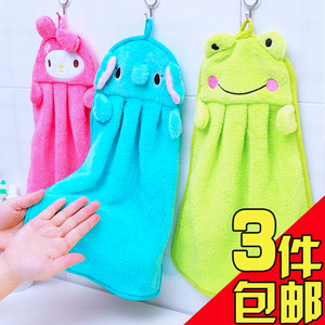 可爱kitty卡通超柔珊瑚绒擦手巾 布洗碗布 厨房挂式吸水抹