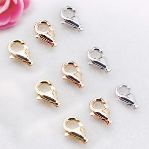 新品18k金龙虾扣鱼头扣梨形 span class=h>鲍鱼 /span>勾扣项链手链