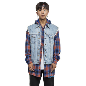 the v brand杨文昊viho原创 span class=h>潮牌 /span>拼皮刺绣浅蓝