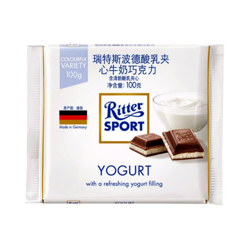 德国品牌巧克力瑞特斯波德牛奶酸乳夹心口味酸奶运动100g散装礼品