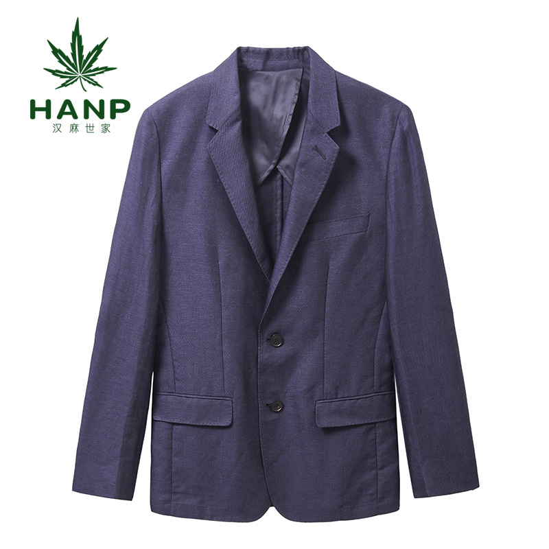 Hanp/汉麻世家男西装外套修身商务休闲单西男士西服后中开衩西装