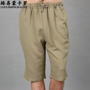 夏季薄款中老年短裤男七分裤爸爸装中年男士休