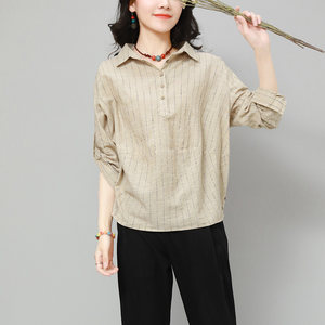 品牌折扣店2018春季新款女装长袖衬衫