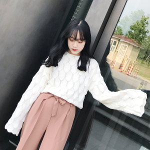 针织套头网衫女图片