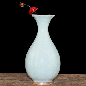 景德镇陶瓷插花花瓶花器水培汝窑手工仿古古白色迷你小号    摆件