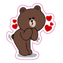 灰胶防水 爱心布朗熊 大号旅行箱贴死飞卧室墙贴笔记本 span class=h>