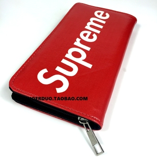 潮牌supreme长款钱包 卡包 印花pu皮革 钱夹 皮夹特价 热卖 包邮