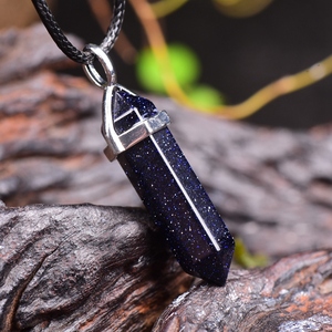 世随蓝砂石灵摆吊坠星座水晶能量石占卜星空项链男女日韩学生情侣