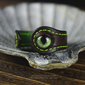 喵咪之森 原创设计原宿风牛皮纯手工义眼眼睛眼球 span class=h>手镯 