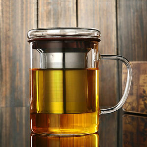 透明带盖过滤茶杯图片