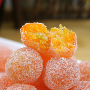 糖金桔饼老式蜜饯小冰糖红月饼馅乔饼片丁柑坨子泡茶水橘饼干500g