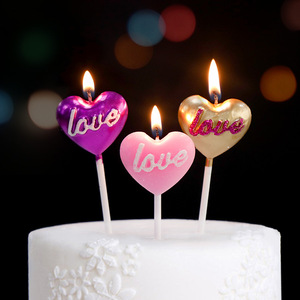 心形生日蜡烛求婚表白爱心数字小蜡烛创意浪漫派对蛋糕装饰用品