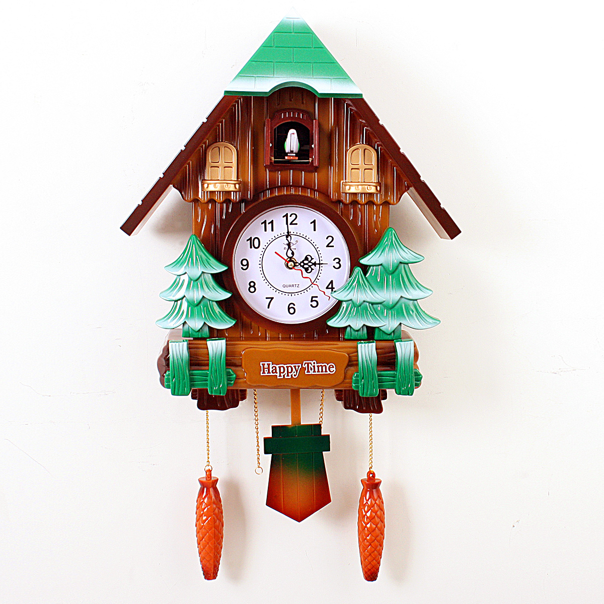 欧式布谷鸟挂钟卡通儿童报时摇摆挂表客厅现代创意简约咕咕鸟钟