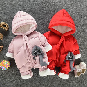 婴儿冬季棉衣套装加厚宝宝棉袄女0一1岁夹棉